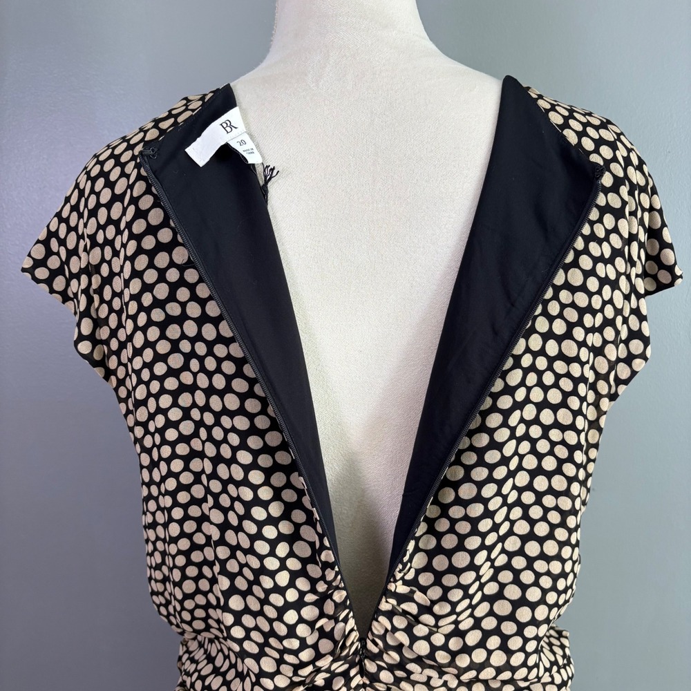 NWT Banana‎ Republic Georgette Ruched Front Mini Dress 20 Polka Dot Flirty Soft - Picture 10 of 13